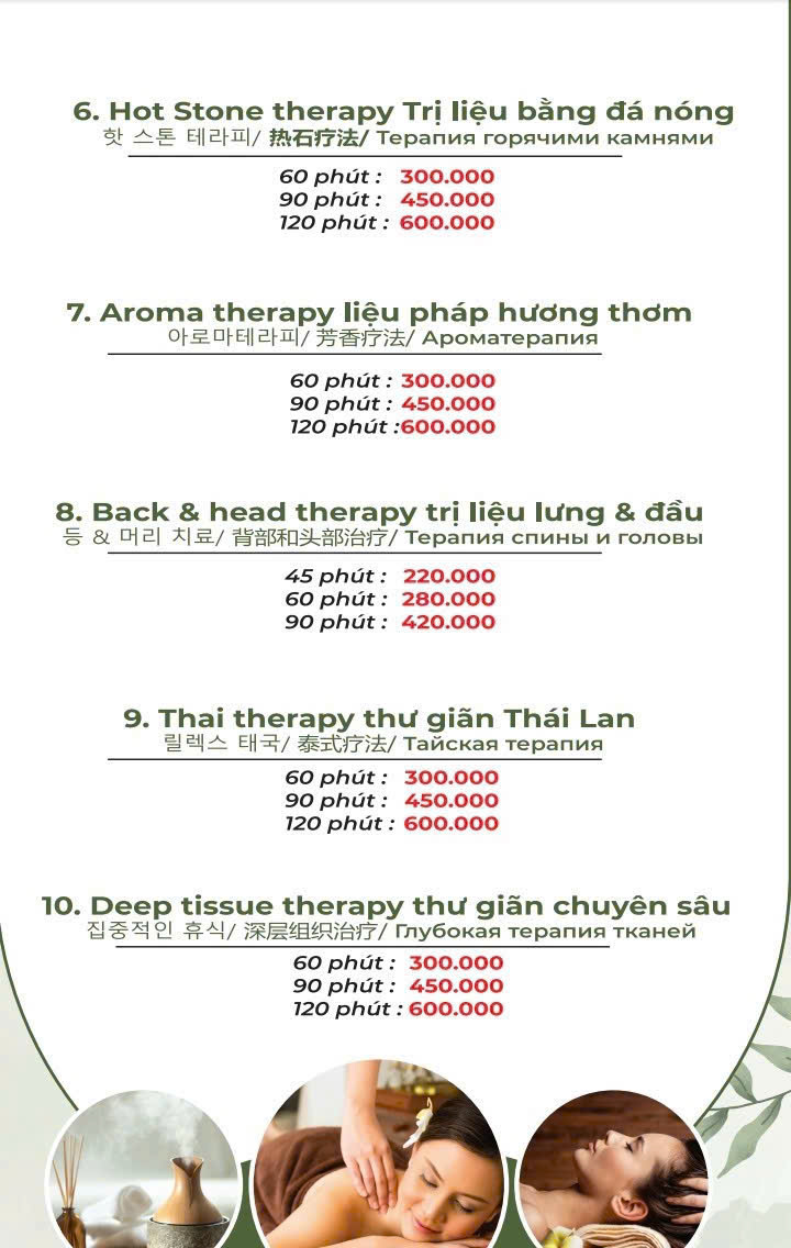 sunshine spa nhatrang services